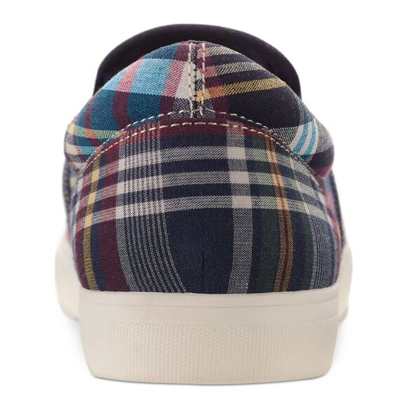 CLUBROOM Mens Blue Plaid Goring Tate Round Toe Platform Slip On Sneakers 10 - Picture 2 of 4